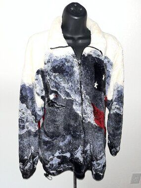 Bear Ridge Outfitters Eagle Flag Jacket Fleece Women Medium USA Coat